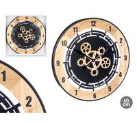 Giftdecor Reloj de Pared Engranaje Madera 60 cm