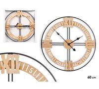 GIFTDECOR Reloj de Pared Minutero Negro y Madera
