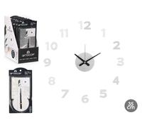 Giftdecor Reloj de Pegatina 35 cm Números Satinado Plata