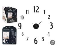 Giftdecor Reloj de Pegatina 60 cm Números Brillo Negro