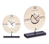 Giftdecor Reloj de sobremesa bolas peana Negro-Madera