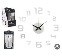 Giftdecor Reloj Pegatina 35 cm Satinado Plata