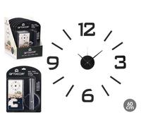 Giftdecor Reloj Pegatina 60 cm Brillo Negro