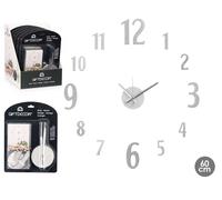 Giftdecor Reloj Pegatina 60 cm Números Satinado Plata