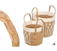 GIFTDECOR Set 2 Maceteros Macrame Trenzado Blanco