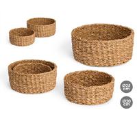 GIFTDECOR Set de 2 cestos redondos de alga de mar marrón