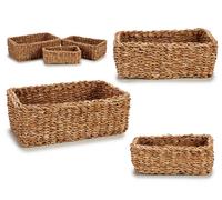 Giftdecor Set de 3 Cestos Rectangulares de Alga de Mar Marrón