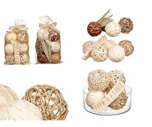 GIFTDECOR Set de 6 Bolas de Decoración con Hoja - 2 Modelos Surtidos (Pack de 12)