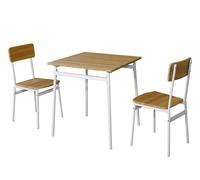 GIFTDECOR Set de Mesa 70x70cm con 2 Sillas y Patas Blancas