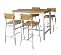 GIFTDECOR Set de mesa con 4 taburetes de patas blancas