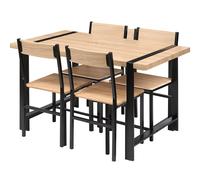 GIFTDECOR Set de mesa y 4 sillas con patas negras