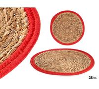 GIFTDECOR Tapete Natural Borde Rojo 35cm