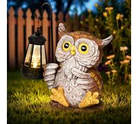 GIGALUMI Estatuas solares de jardín búho estatuilla Luces para Exteriores, Patio, decoración de jardín, mamá, Regalos de cumpleaños para Mujeres, decoración para Patio