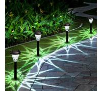 GIGALUMI Paquete de 12 Luces Solares Mejoradas para Exteriores - Impermeables para Patio, Césped y Paisaje