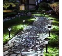 GIGALUMI Paquete de 16 luces solares impermeables para exteriores, luces solares mejoradas para exteriores, luces solares para exteriores, luces solares para exteriores, patio, césped, patio y paisaje