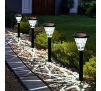 GIGALUMI Paquete de 8 Luces Solares Mejoradas para Exteriores - Impermeables para Patio, Césped y Paisaje