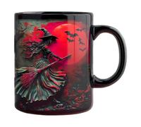 Gihioue Taza de brujas, 325 ml, taza de desayuno de cerámica, para la rutina de la mañana, de cumpleaños, fin de semana, tiempo libre, momentos de relajación, colección personal