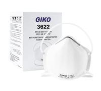 GIKO FFP2 - Máscara antipolvo desechable FFP2 con 5 capas de protección para trabajos de construcción, trabajo pesado, lijado, carpintería, color blanco