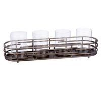 Gilde, candelabro decorativo "Loft", metal, color plateado, unidad de venta: 1, largo: 16 cm, ancho: 58 cm, alto: 15 cm. Código: 74145 4063387741450