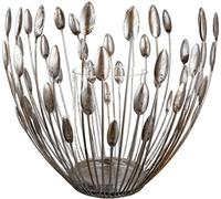 Gilde, candelabro decorativo "Trevi", diseño de hojas, metal, color plateado, unidad de venta: 1, altura: 27 cm, diámetro: 30 cm. Código: 74223 4001250742234