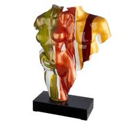 GILDE Escultura Coppia Colorata - Resina - Multicolor - Brillante - Pareja - Torso - Altura 49 cm x Ancho 35 cm