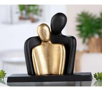 GILDE Escultura de Pareja de Aluminio Negro Mate, diseño de Parejas, Altura: 19,5 cm, Ancho: 23 cm, Profundidad: 8 cm, decoración, Arte, Regalo, salón