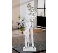 GILDE Escultura de Resina Blanca Mate metálica, par, 46 cm de Alto, 15 cm de Ancho, 13 cm de Profundidad