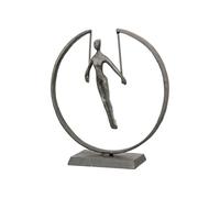 GILDE Escultura Decorativa de Gimnasta - Figura de Mujer en Anillo - Figura de Mujer - Decoración salón Dormitorio - Color: Marrón - 20 x 21 cm