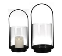 Gilde, farol, vidrio, metal, transparente, , juego de 2 unidades, largo: 15,5 cm, ancho: 16 cm, alto: 36 cm, profundidad: 16 cm. Código: 84086 4001250840862