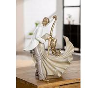 GILDE Figura Bailarina de Salsa de Resina, Color Dorado, Aspecto metálico, 28 x 29 x 14 cm