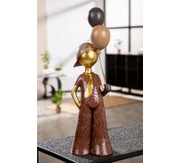 GILDE Figura de niño Globo de Resina de 43 cm de Alto, Color marrón, Globo, Sombrero y Corbata