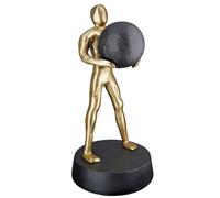 GILDE Figura Decorativa de Escultura Fuerte XL - Arte Moderno y decoración de Resina - Fabe: Oro - Altura 32 cm