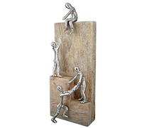 GILDE Figura Decorativa de Madera de Mango de Aluminio, para salón, Regalo de cumpleaños, Color: Plata Natural, Altura 39 cm