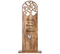 GILDE Figura Decorativa de Madera XXL - Árbol de la Vida Familia & Hogar - Regalo de inauguración casa - Colores Naturales Altura 86 cm