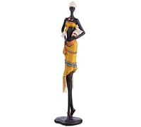 GILDE Figura Decorativa Grande y Moderna Escultura Africana XXL - decoración Africana de Resina - Estilo Africano - Altura 61 cm