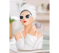 GILDE Figura Lady Audrey de Resina, 28 cm de Alto, 19 cm de Ancho, 17 cm de Profundidad, Color Blanco, Forma de Mujer