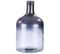 GILDE Florero Grande XL de Cristal Reciclado - Decoración Salón - Fabricación Europea - Color: Plata Metalizado con Degradado - Altura 43 cm