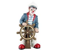 GILDE Gildeclown Figura Decorativa de Payaso, capitán Marinero, decoración marítima de Resina, Regalo para coleccionistas, Multicolor, Altura 15,5 cm