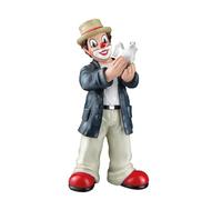 GILDE Gildeclown Figura Decorativa de Payaso con Paloma Blanca - Esperanza - Resina Multicolor - Altura 13 cm