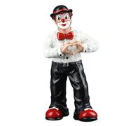 GILDE Gildeclown Figura Decorativa de Payaso de Corazones, Resina Multicolor, Regalo decoración, Figura Coleccionable, Altura 14 cm