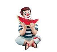GILDE Gildeclown Figura Decorativa de Payaso 'Summer Snack', Figura de Payaso Sentado con melón, Multicolor, Altura 8 cm