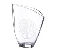 GILDE GLAS art Jarrón Decorativo de Cristal - con diseño de árbol de la Vida - Moderna decoración salón Regalo para Mujeres - Color: Transparente, Altura 33 cm