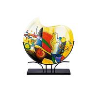 GILDE GLAS art Jarrón Decorativo de Cristal sobre Base de Metal, decoración para salón, Regalos para Mujeres, cumpleaños, Navidad, Multicolor, Altura 53 cm