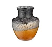 GILDE GLAS art Jarrón Decorativo de Cristal teñido, decoración de otoño, Regalo para Mujeres, Navidad, cumpleaños, Color: marrón y Negro, Altura 20,5 cm
