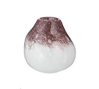 GILDE GLAS art Jarrón Decorativo - Florero de Cristal Tintado - Decoración de salón otoño - Regalo para Mujeres decoración Navidad cumpleaños - Color: Blanco marrón - Ø 15 cm Altura 15 cm