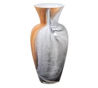 GILDE GLAS art Jarrón Decorativo Grande, jarrón de Cristal de Color, decoración para salón, Regalo para Mujeres, Altura 50 cm, Color marrón y Blanco