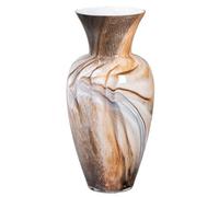 GILDE GLAS art Jarrón Decorativo Grande para Flores, jarrón de Cristal de Color, decoración para salón, Regalo para Mujeres, Altura 65 cm, marrón y Blanco