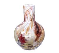 GILDE GLAS art Jarrón Decorativo para Flores, jarrón de Cristal de Color, decoración para salón, Regalo para Mujeres, Altura 21 cm, marrón y Rojo
