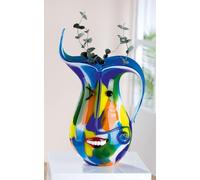 GILDE GLAS art Jarrón Decorativo para la Cara, jarrón de Cristal de Color, decoración de salón, Regalo para Mujeres y Hombres, Altura 40 cm, Multicolor