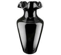 GILDE Irina - Jarrón de cerámica (40 cm de Alto, esmaltado), Color Negro Brillante